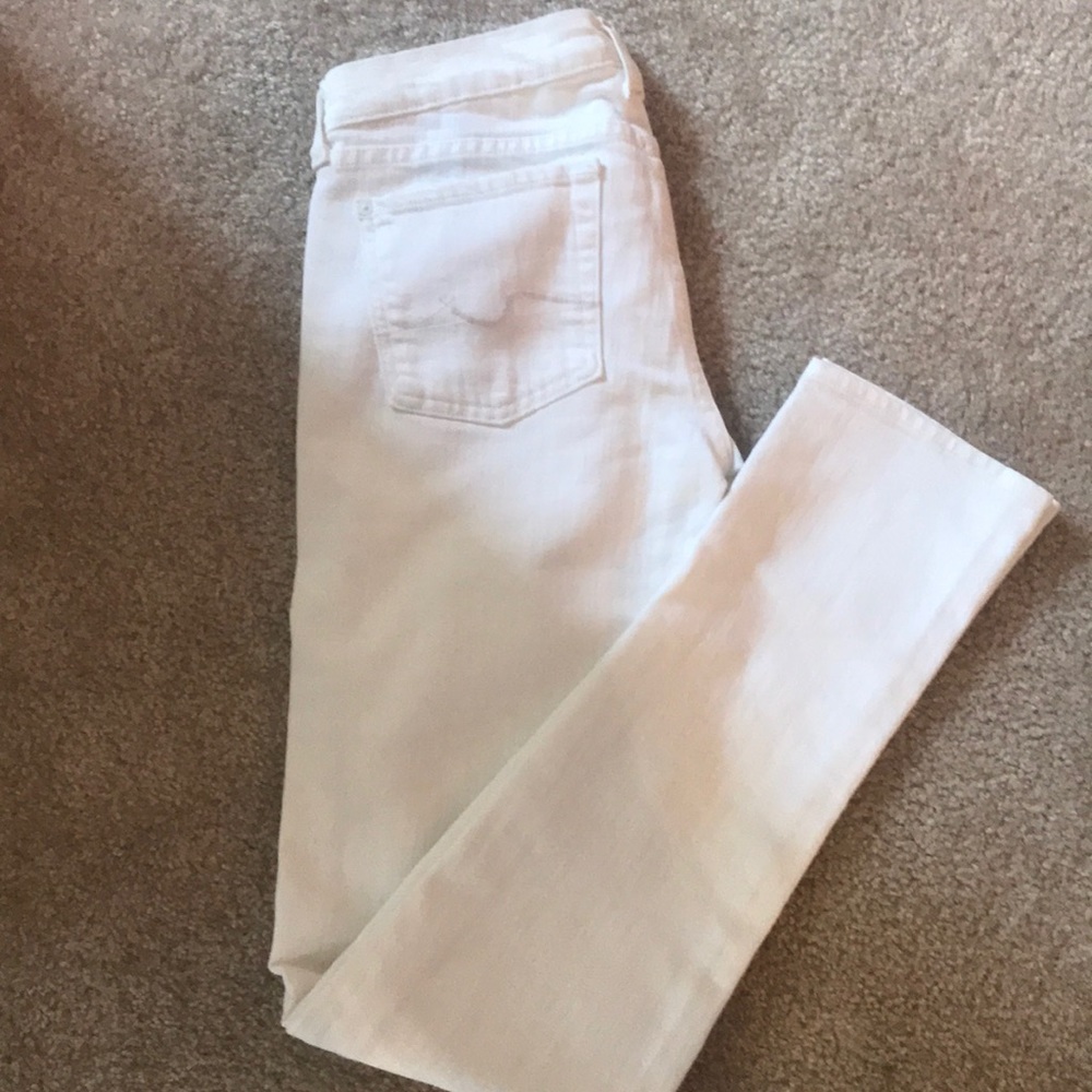 White straight leg 7 for all mankind jeans